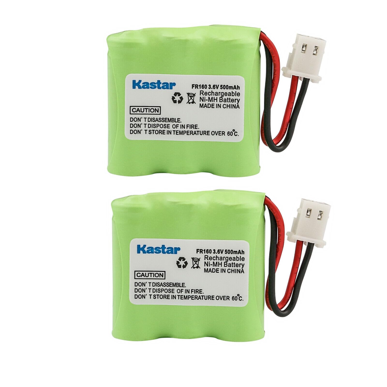 Kastar 2-Pack Ni-MH 2/3AAA 3.6V 500mAh Rechargeable Batteries - Compatible with Eton Microlink FR160, Eton Scorpion, FRX1/FRX1D Weather Radios & Radio Shack 20-435 - Perfect for Emergency Preparedness, Outdoor Adventures & Shortwave Radios