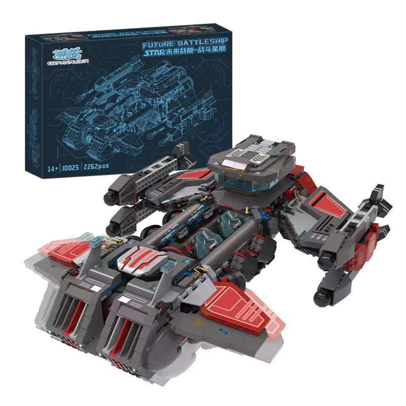 2262PCS JD025 BattleCruiser Building Blocks Set - Military Warship Model Kit for Adults & Teens - Perfect for Collectors, DIY Projects & War Game Scenes