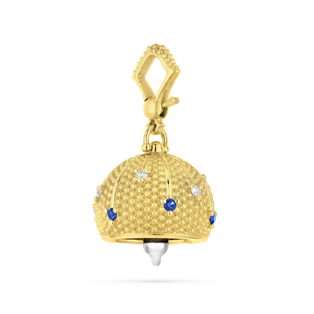 Paul Morelli Sapphire & Diamond Meditation Bell - Handcrafted Luxury Yoga & Mindfulness Accessory for Relaxation, Stress Relief & Spiritual Practice