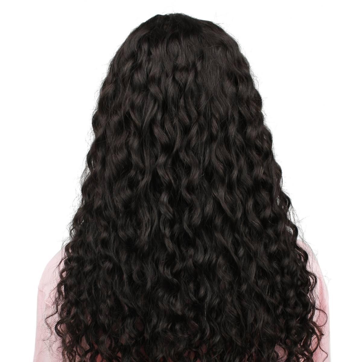 Messy Curl U Part 100% Human Hair Wig for Women - Natural Black Body Wave Lace Front Wig with Baby Hair - Perfect for Daily Wear, Cosplay & Special Occasions