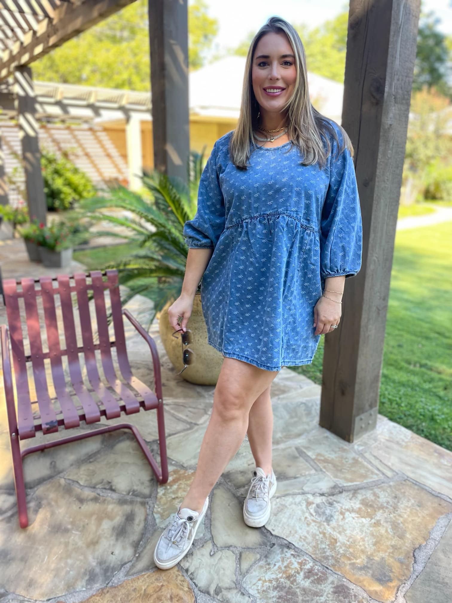 PREORDER: Alexa Denim Dress - Women's Casual Stretch Denim Dress with Pockets | Perfect for Everyday Wear, Date Nights & Office Outfits