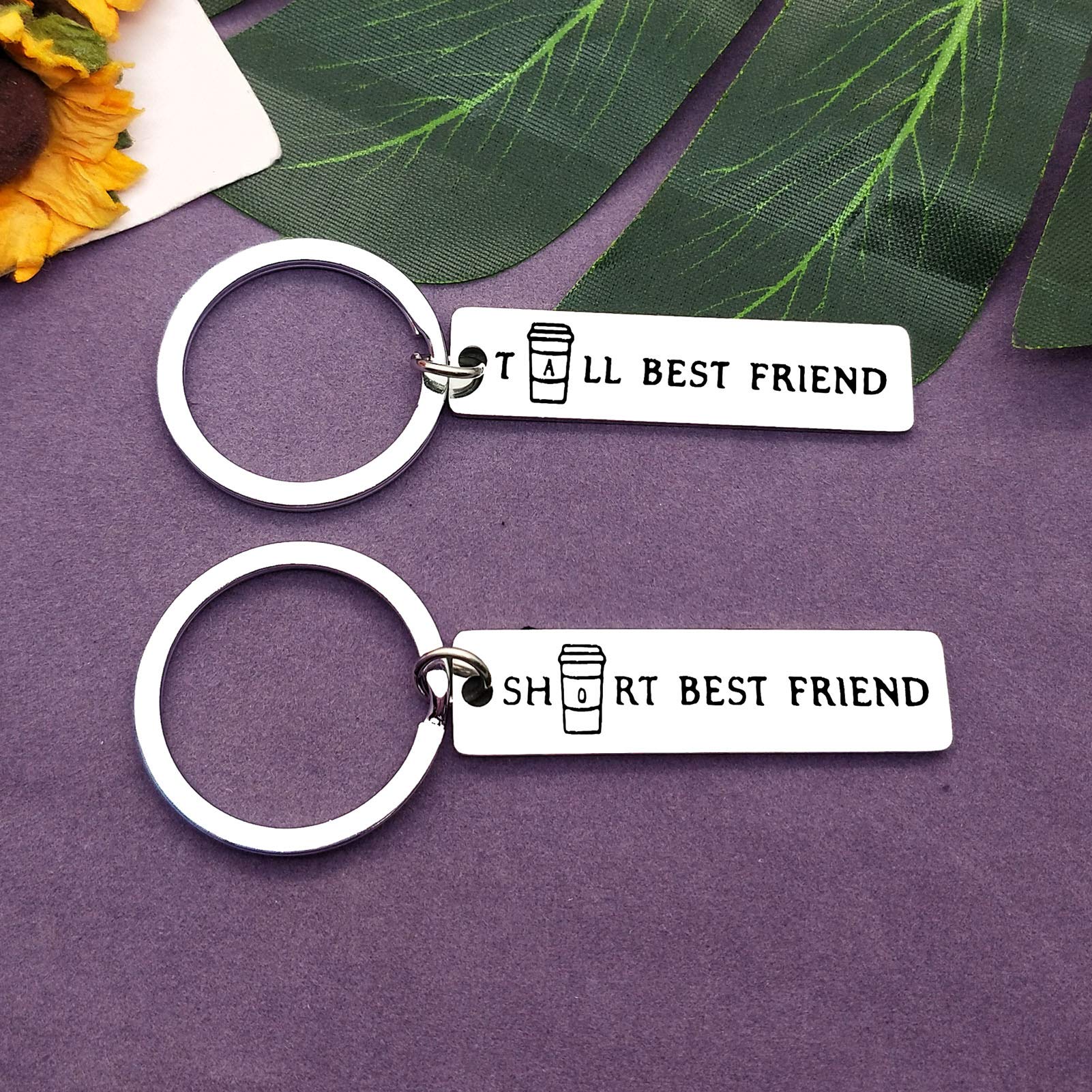 Best Friend Jewelry Keychain Set of 2 - Cute Coffee Lover Gifts for Women & Men - Sister Friendship Keyring for Birthday, Graduation - Perfect for Bestie, Couple & BFF Gifts (Ideal for Coffee Dates, Office Decor & Everyday Carry)