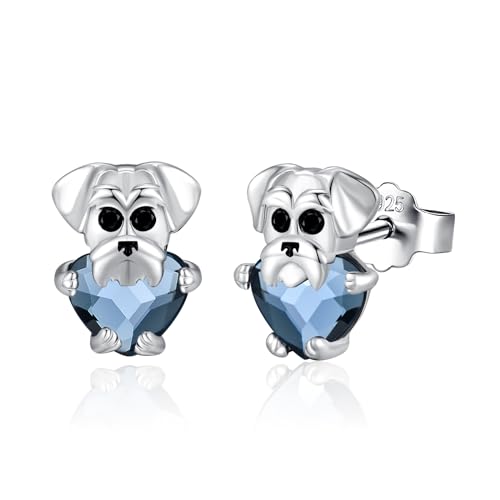 E02-Blue crystal-Schnauzer stud