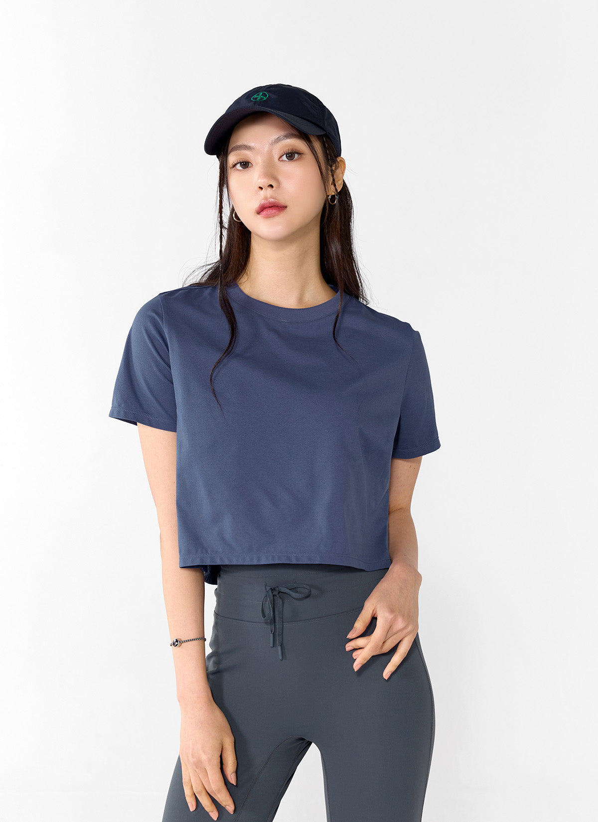 1+1 Basic Stretch Crop T-Shirts for Women - Soft Comfortable Casual Tops for Yoga, Workout & Everyday Wear
