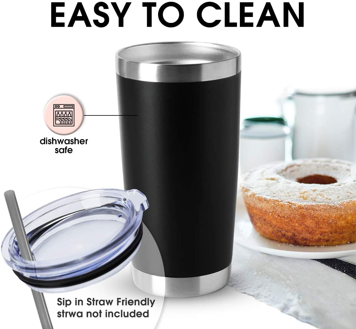 HASLE OUTFITTERS 20oz Stainless Steel Tumblers with Lid - Double Wall Vacuum Insulated Coffee Mugs for Hot & Cold Drinks (12 Pack, Mix Colors) - Perfect for Travel, Office, Camping and Outdoor Activities