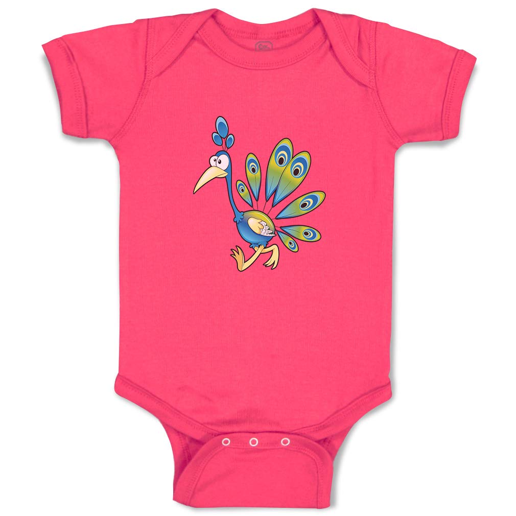 Cute Striped Baby Bodysuit - Peacock Animal Print for Boys & Girls - Perfect for Playtime & Photo Shoots