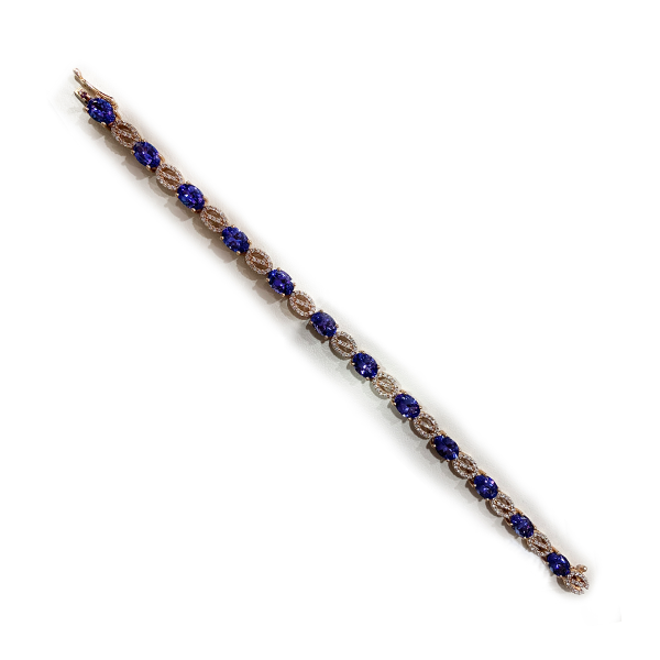 14K Yellow Gold Tanzanite Bracelet for Women - Elegant Tanzanite Gemstone Jewelry Gift for Birthday, Anniversary & Special Occasions