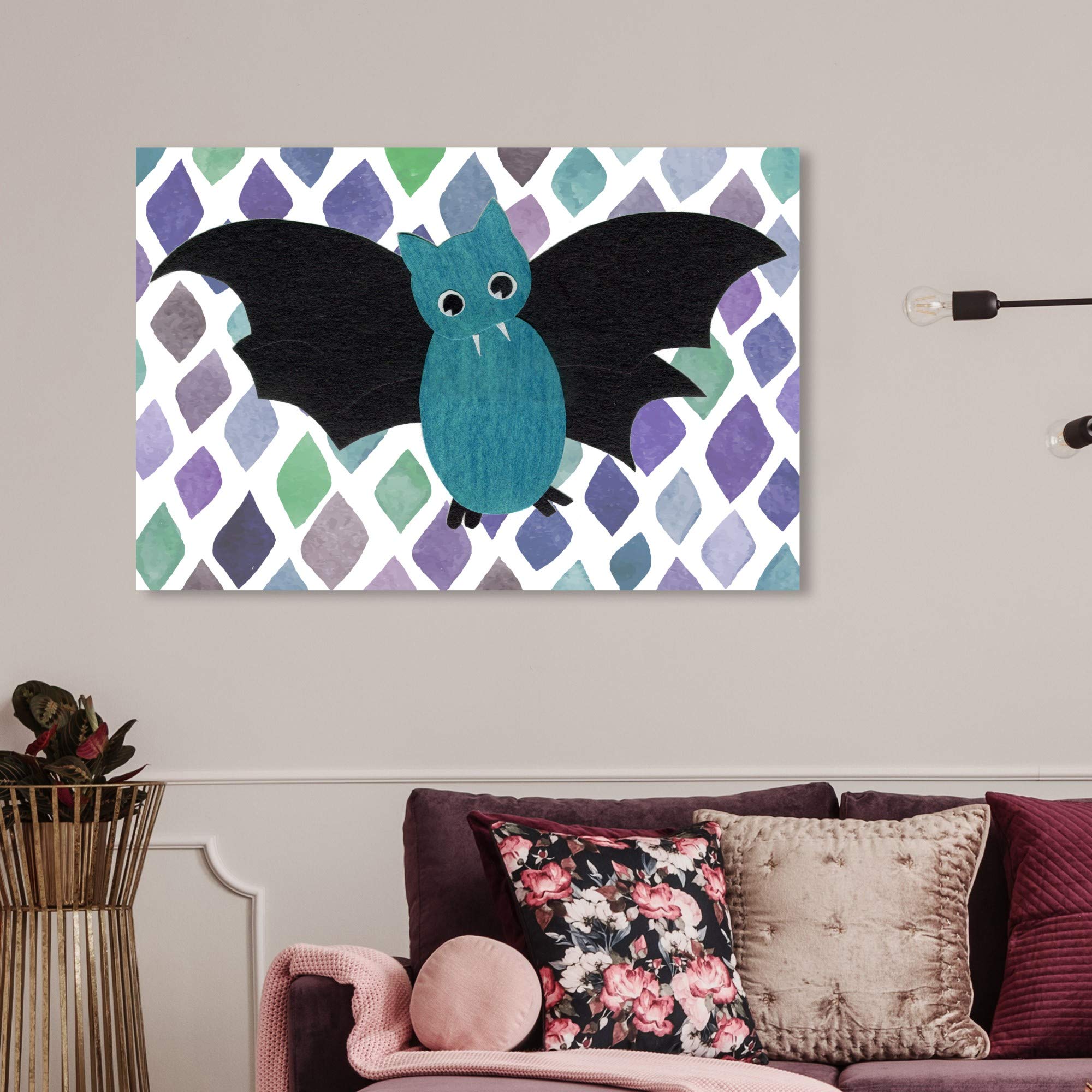V for Vampire Bat Wall Art Canvas Print - 36