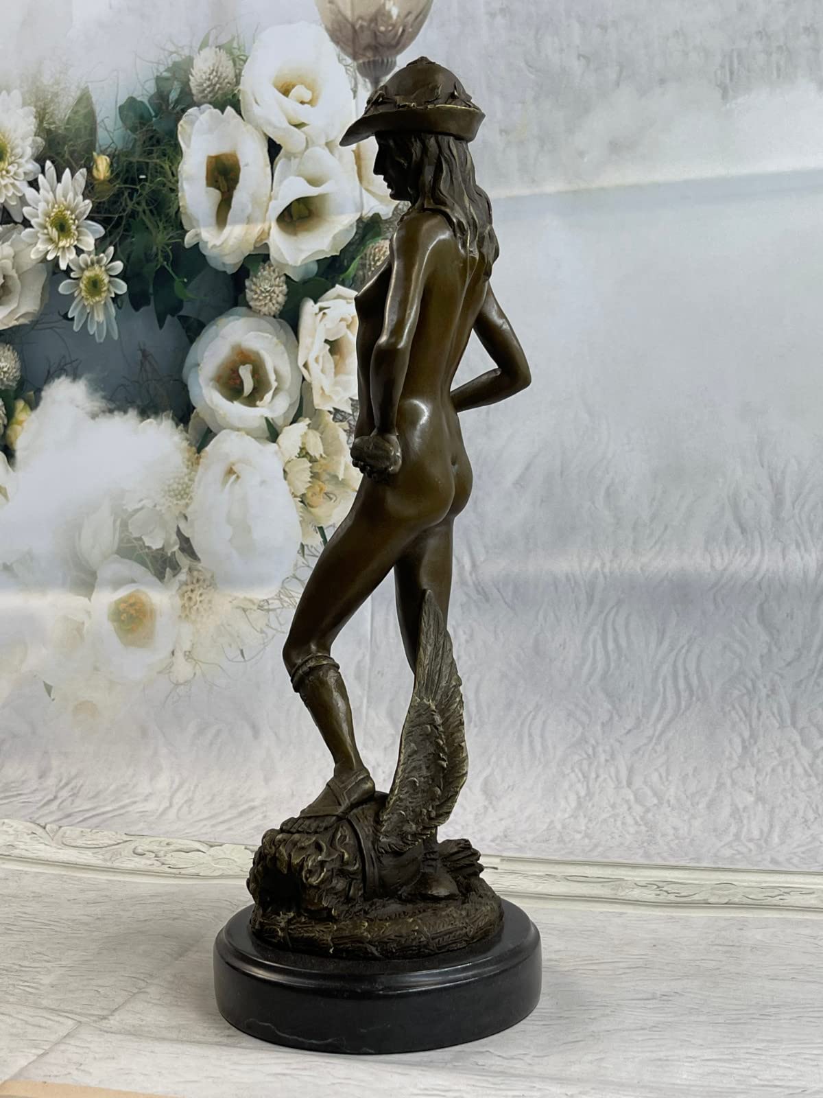 Statue of David by Donatello - 100% Solid Bronze Sculpture for Home & Office Decor | Renaissance Art, Italian Masterpiece, Elegant Gift for Art Lovers