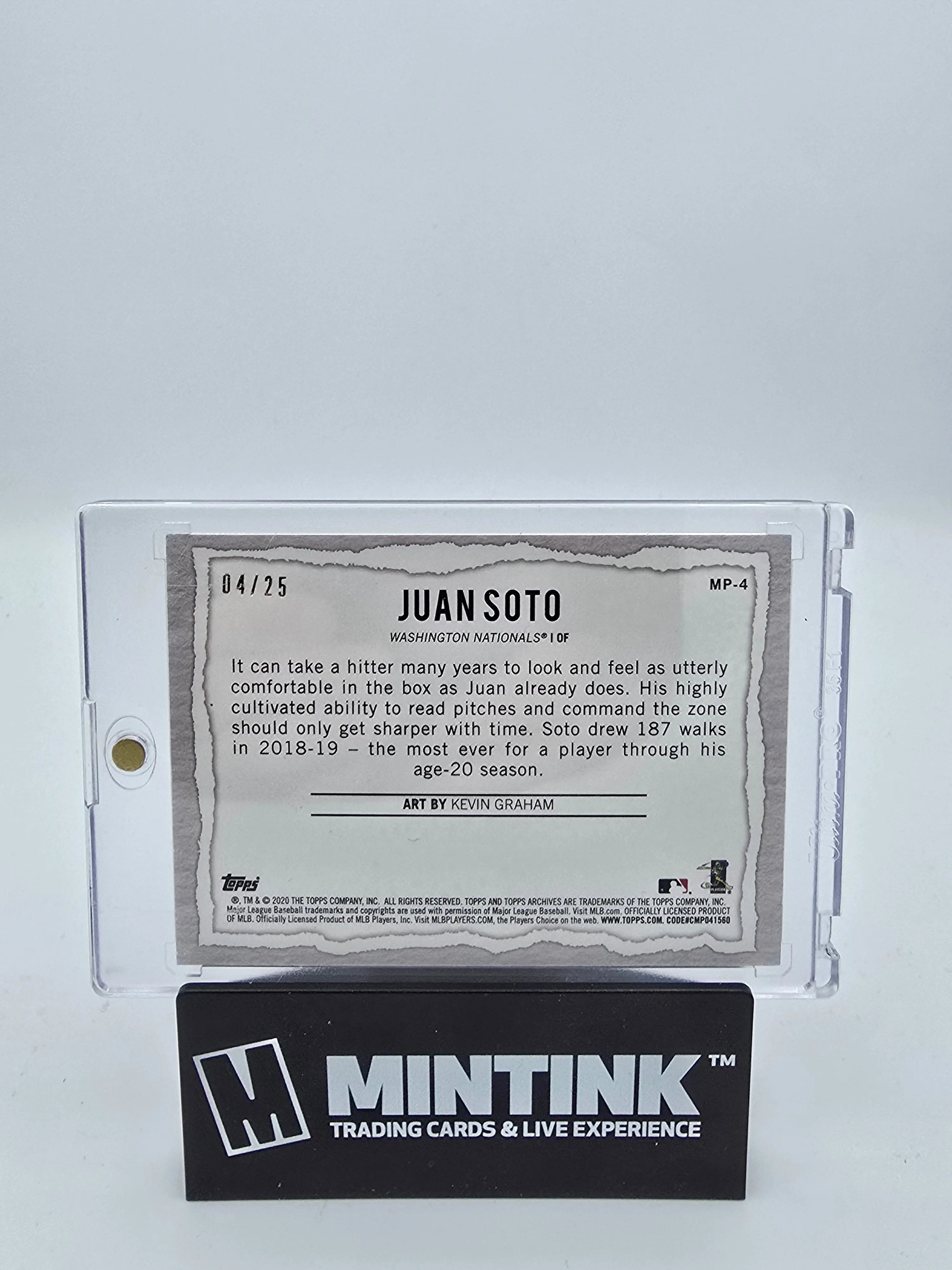 2020 Topps Baseball Juan Soto Orange Modern Artists #MP 4 by Kevin Graham /25 - Rare Collectible for Baseball Fans & Card Enthusiasts - Perfect for Display, Trading & Investment