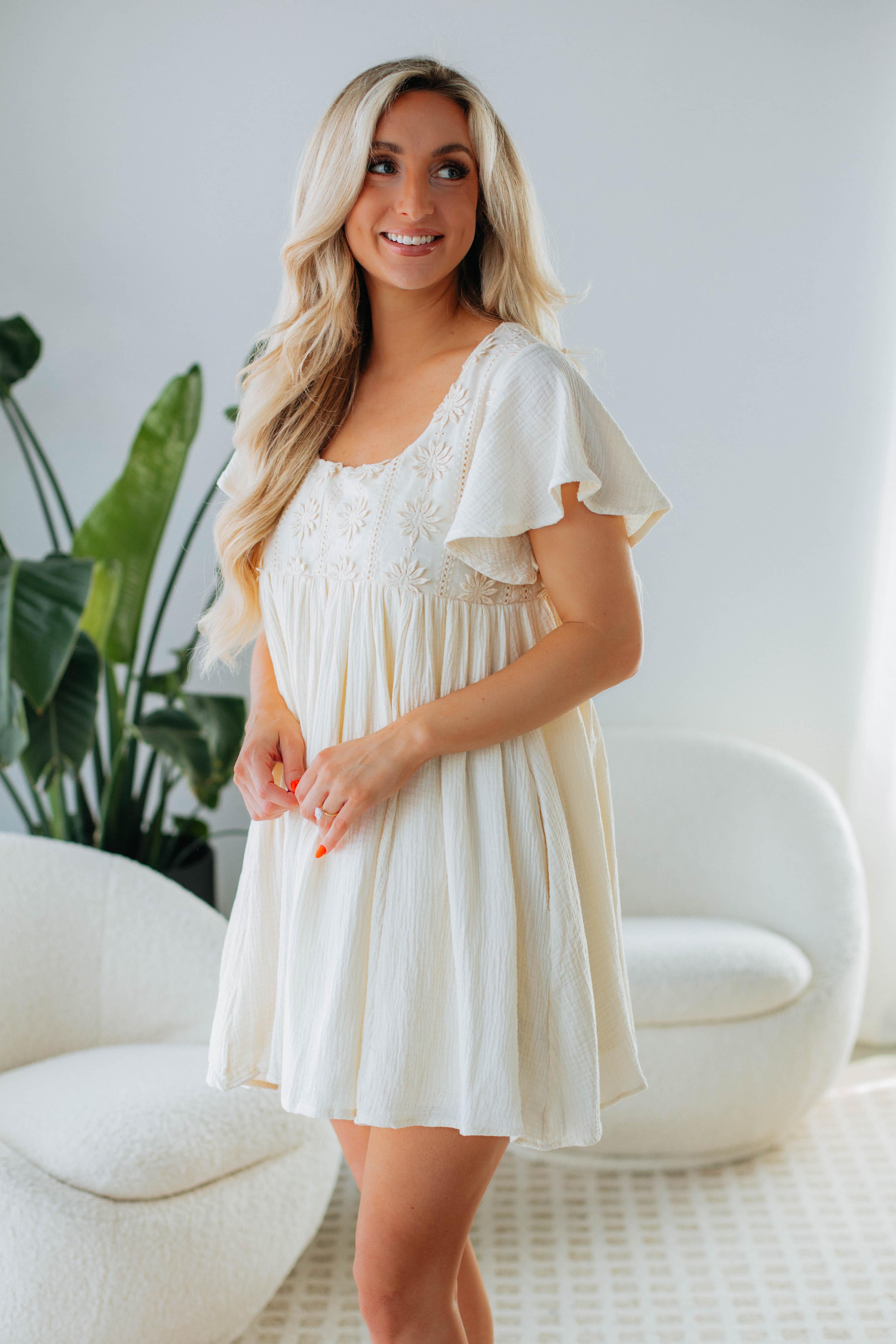 Aspyn Floral Babydoll Dress for Women - Summer Casual Mini Dress with Short Sleeves | Perfect for Beach, Vacation & Date Night Outfits