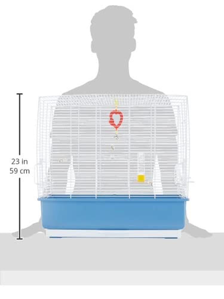 Ferplast Bird Cage for Canaries - 59 x 33 x 55 cm with Accessories | Spacious Piano 4 Design for Small Birds | Perfect for Home, Office or Aviary Use
