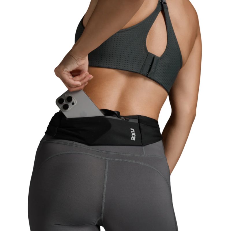 2XU Running Belt for Men & Women - Lightweight Hydration Waist Pack with Zipper Pocket - Perfect for Marathon, Jogging, Hiking & Gym Workouts