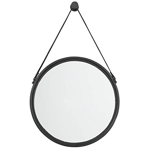 Allora Round Hanging Decorative Mirror - Black Wall Mirror for Living Room, Bedroom, Entryway - Elegant Home Decor & Stylish Wall Accent