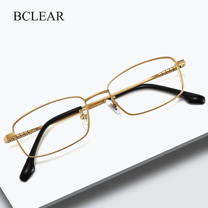 Bclear Unisex Full Rim Square Small Titanium Eyeglasses 86693 - Lightweight & Durable Frame for Reading, Working & Daily Wear