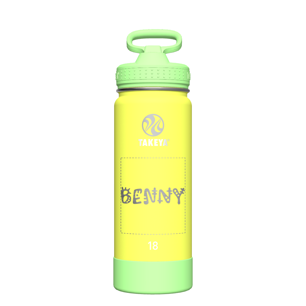 Glow in The Dark Water Bottle with Straw Lid for Kids - Customizable Name - Perfect for School, Sports & Outdoor Activities