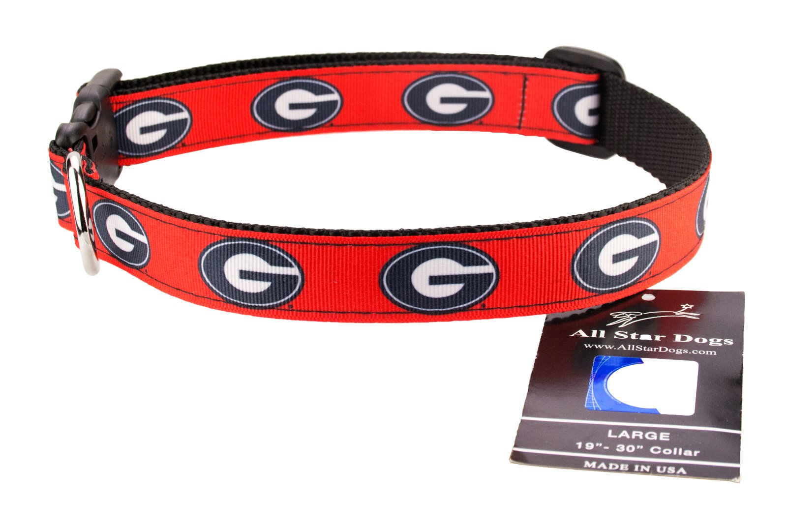 Georgia Bulldogs Ribbon Dog Collar for Small Dogs - Adjustable Pet Collar with Team Logo - Perfect for Game Day, Walks & Bulldogs Fans