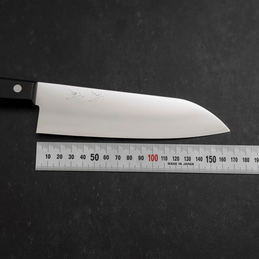 Premium Santoku Knife 165mm - VG-1 Stainless Steel Blade with Polished Dark Blue Western Handle - Perfect for Slicing, Dicing & Chopping Vegetables, Meat & Fish