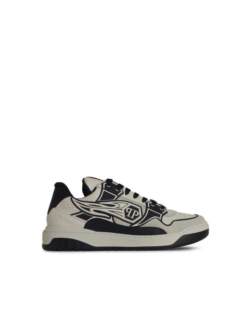 Stylish Hexagon White Leather Sneakers for Men & Women | Comfortable Casual Walking Shoes for Everyday Wear