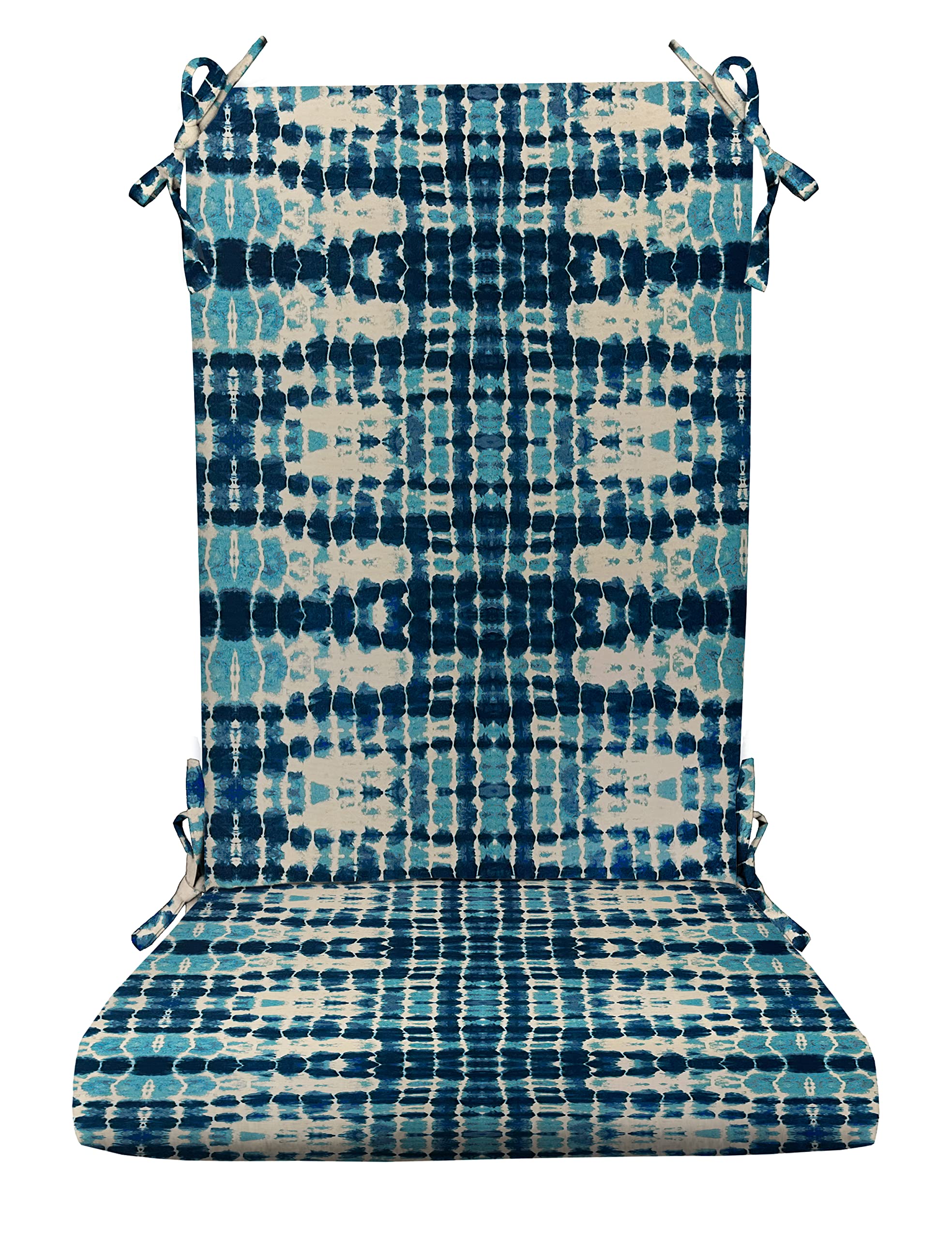 RSH Décor Indoor/Outdoor Foam Rocker Cushion - Comfortable Chair Pad for Porch, Patio & Nursery - Choose Size & Color (Large, Kokoma Capri Blue) - Perfect for Relaxing, Reading & Lounging