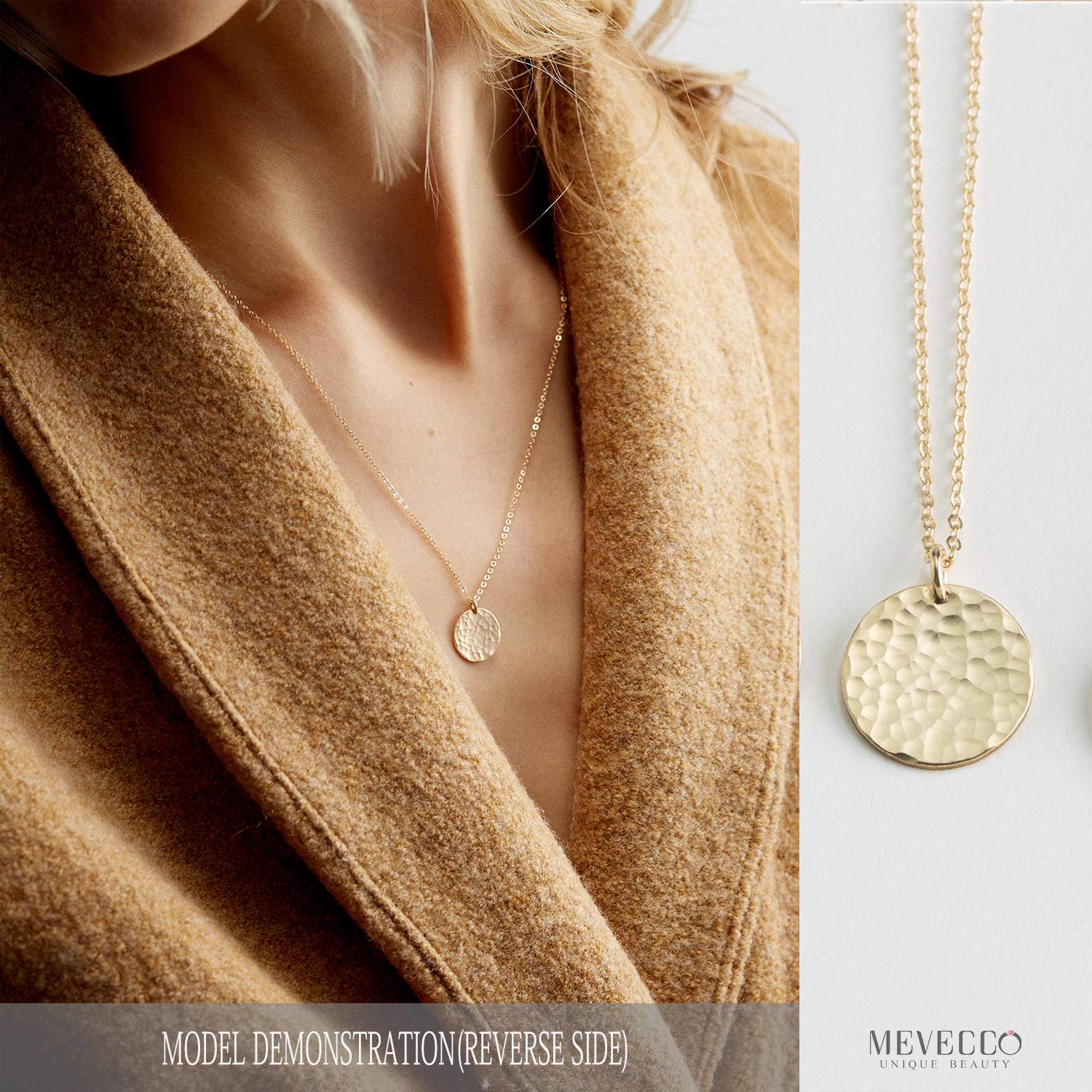 14K Gold Plated Personalized Initial Necklace for Women - Engraved Disc Pendant with Tiny Heart, Dainty Handmade Jewelry Gift for Her | Perfect for Birthdays, Anniversaries, Valentine's Day & Everyday Wear