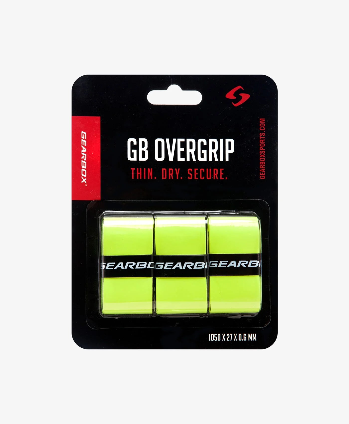 Premium 3-Pack Yellow Gearbox Overwrap Grip - Non-Slip Tennis Racket Handle Grip for Enhanced Comfort & Control - Perfect for Tennis, Badminton & Racquetball Players