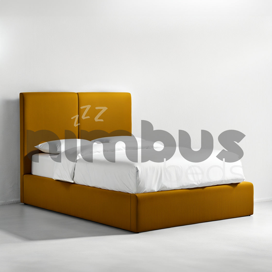 Modern Two Square Panel Bed Frame - Queen Size, Sturdy Wooden Platform Bed with Headboard & Footboard - Perfect for Bedrooms, Guest Rooms & Apartments