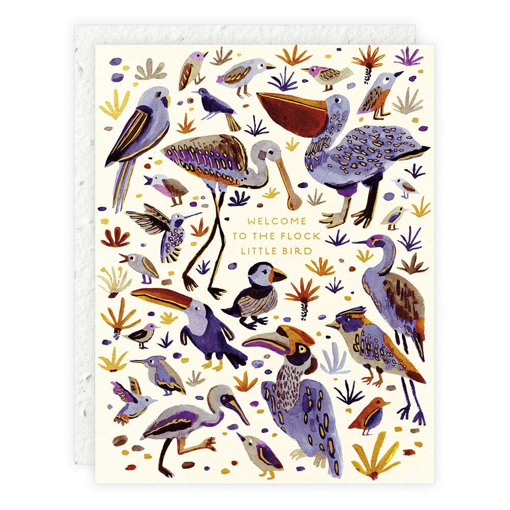 Little Bird Baby Card - Handmade Greeting Card for Newborns, Baby Showers & Birth Announcements - Perfect for Special Occasions & Keepsakes