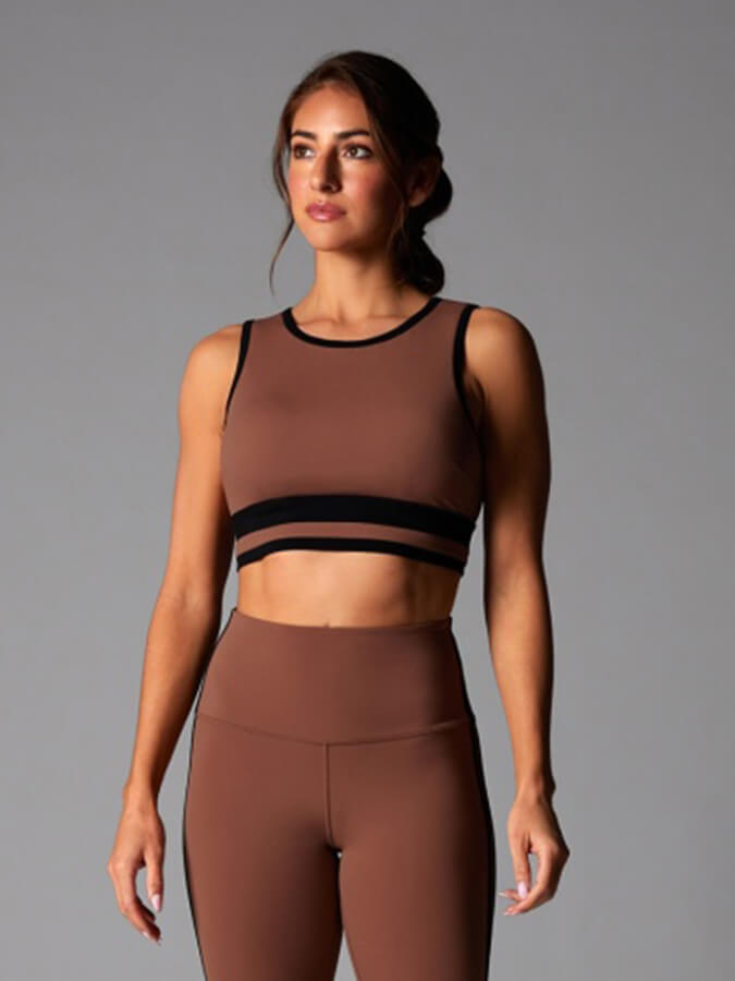 Tavi Agility Women's Sports Bra - High Impact Support Workout Top - Clove Ebony - Perfect for Running, Yoga & Gym Training