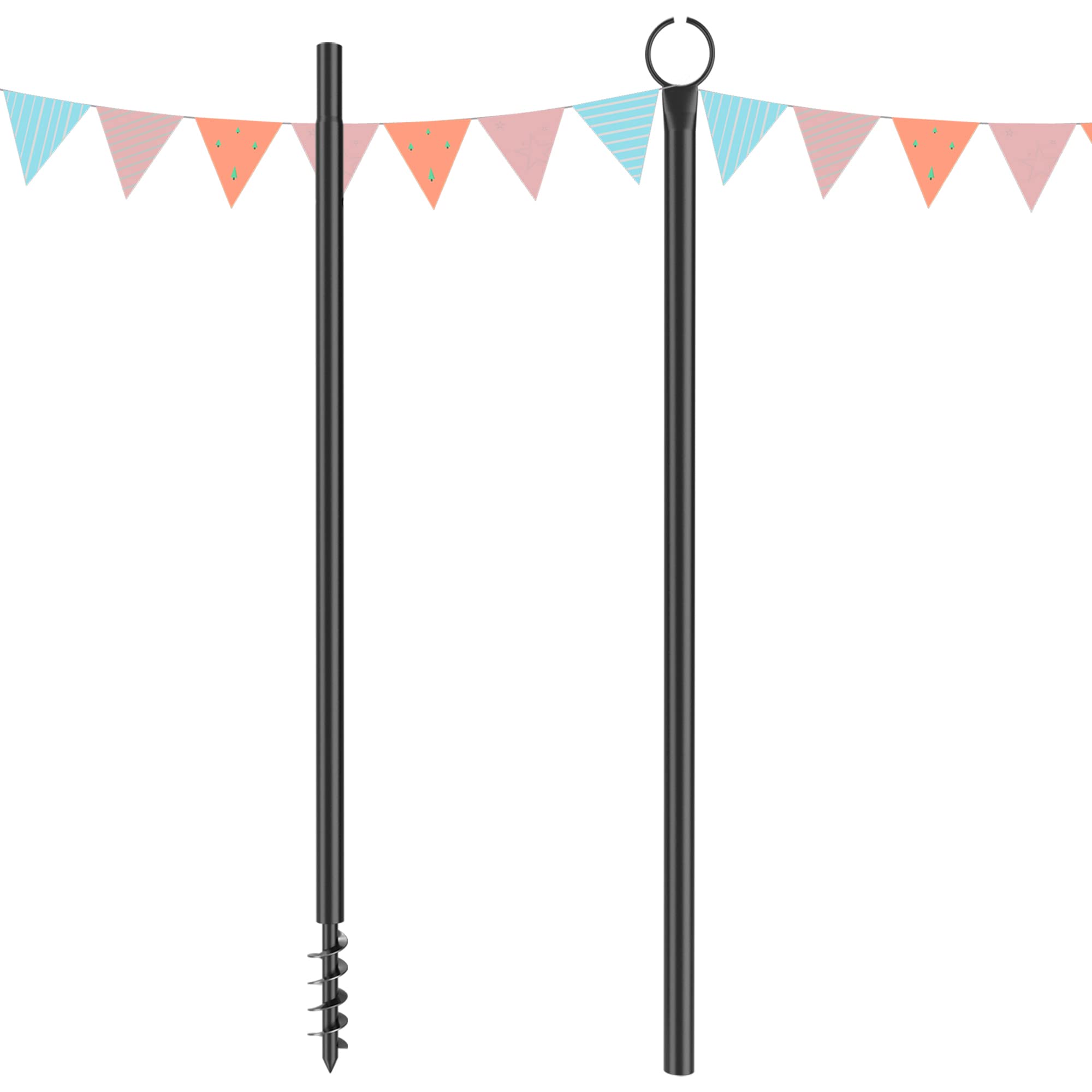 10ft Outdoor String Light Pole - Metal Hanging Light Stand for Backyard, Patio, Garden, Bistro, Wedding & Party Decor - Single Pack (Espird) - Perfect for Creating Ambient Lighting & Enhancing Outdoor Gatherings