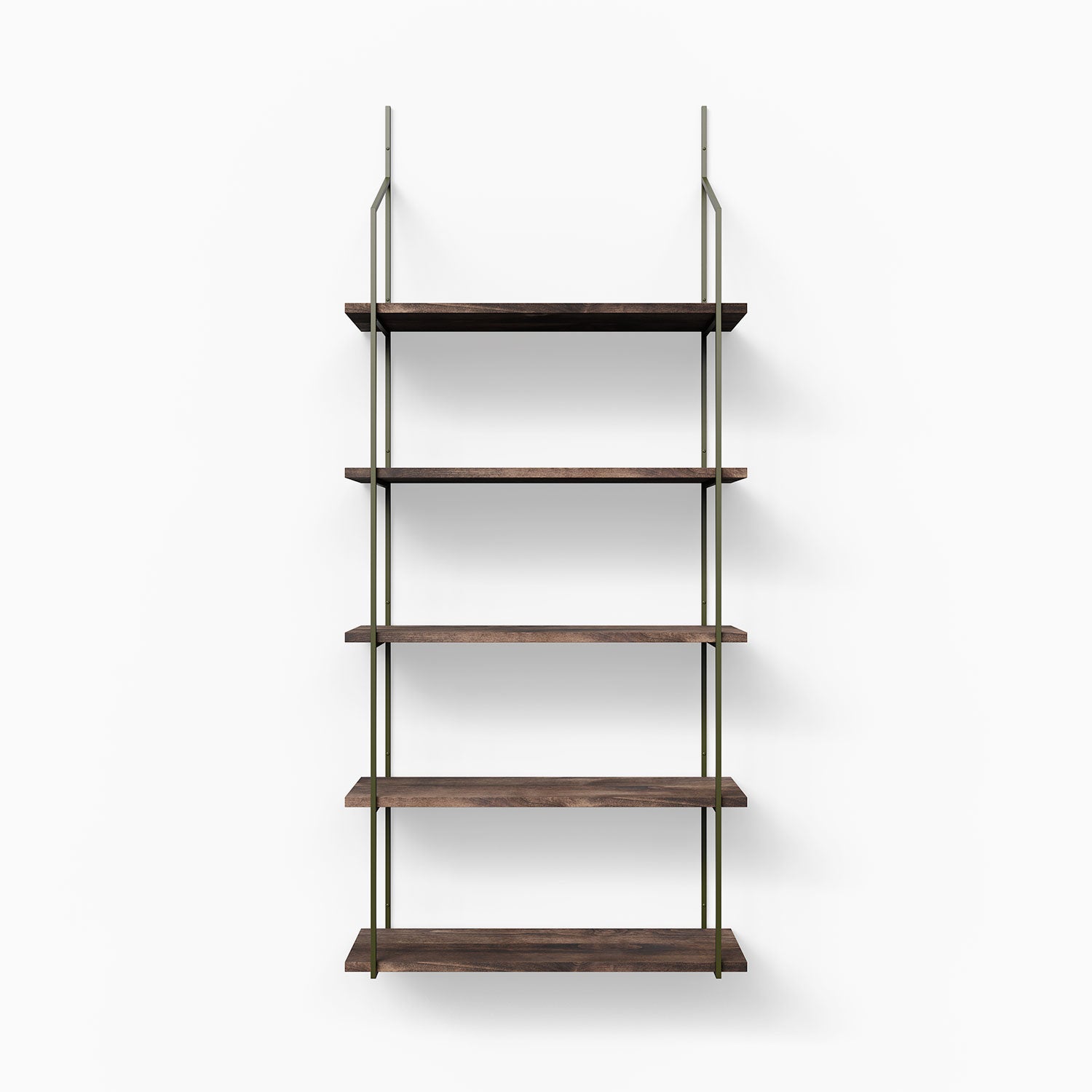 Verne Espresso Rustic 5-Tier Wooden Shelf - Stylish Storage for Living Room, Kitchen, or Bathroom Organization