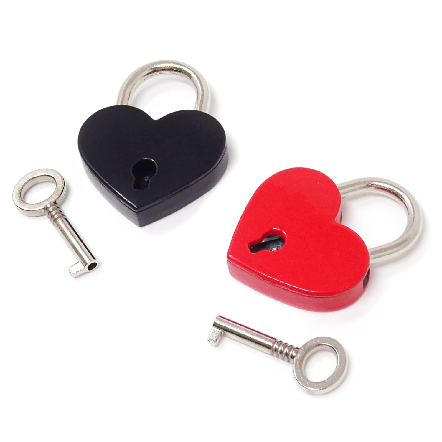 Honbay 2PCS Mini Heart-Shaped Padlock with Keys - Secure Jewelry Boxes, Purses, Handbags, Backpacks, Cabinets & More | Perfect for Travel, School Lockers, and Personal Diary Protection