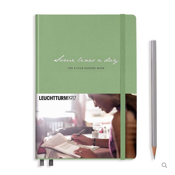 Leuchtturm Some Lines A Day Journal - 5-Year Memory Book for Daily Reflections, Gratitude & Goal Tracking - Perfect Gift for Women & Men (A5 Hardcover, Black) - Ideal for Journaling, Planning & Preserving Memories