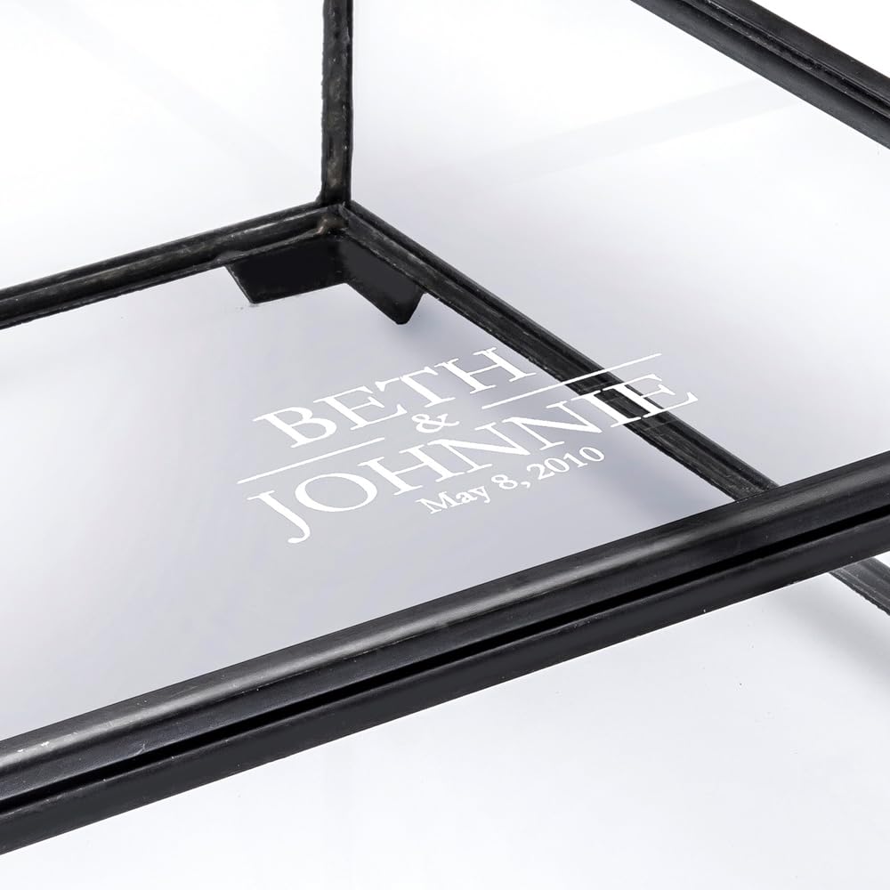Personalized Glass Wedding Card Box - Engraved Keepsake Reception Card Holder for Bridal Showers & Weddings - Elegant Display Box for Greeting Cards, Money Gifts & Wishes - J Devlin Box 747-EB227