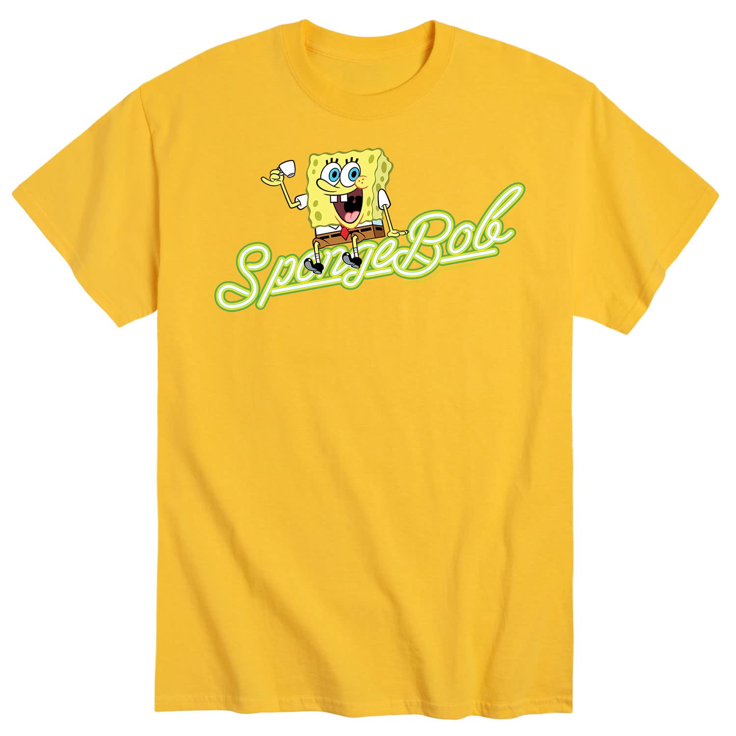 Spongebob Squarepants Men's Graphic T-Shirt - Funny Coffee Break Design Short Sleeve Cotton Tee - Casual Wear for Fans, Gifts & Everyday Outfits