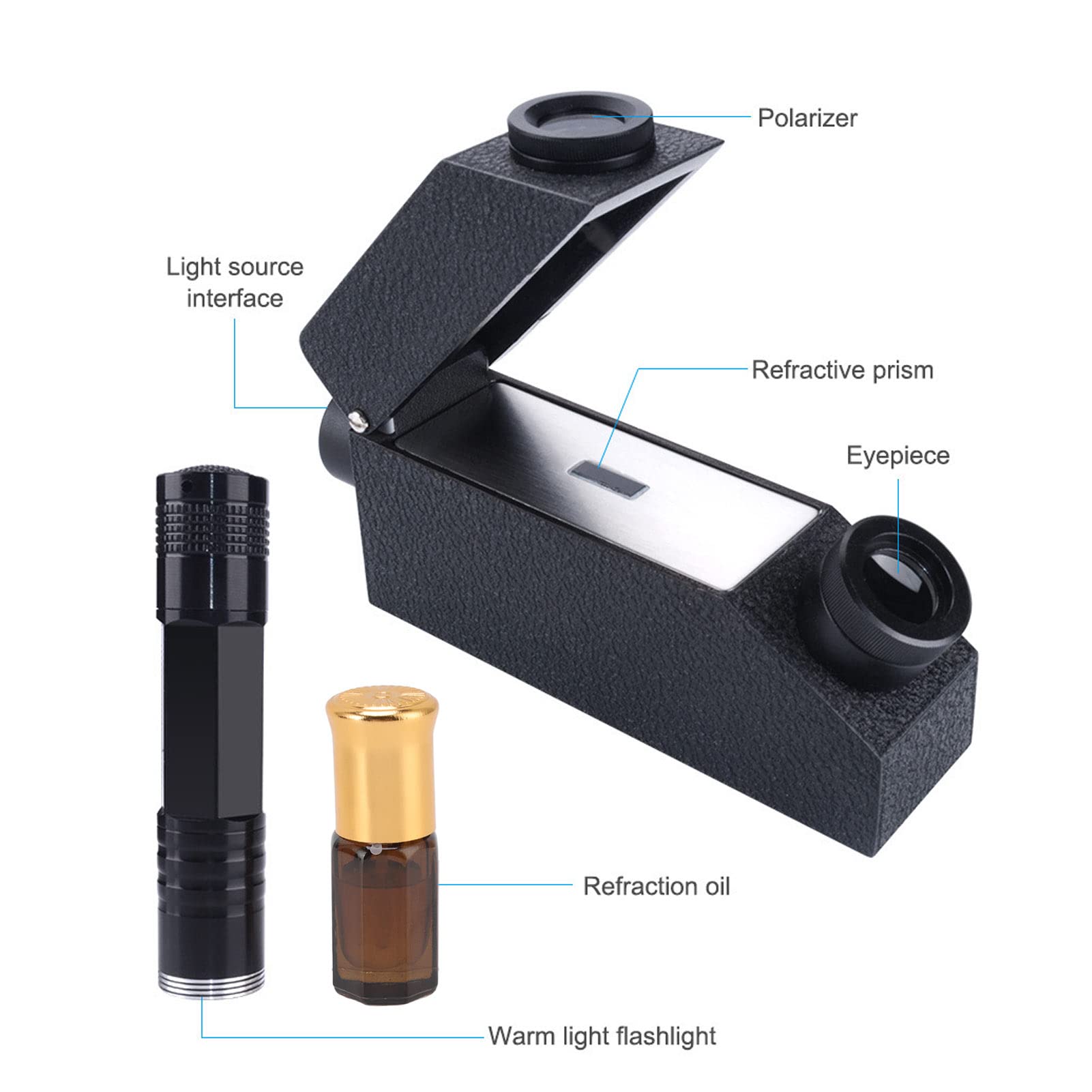 Professional Gemstone Refractometer 1.30-1.81 RI - Portable Jewelry Tester Tool for Gem Identification & Refractive Index Measurement - Perfect for Jewelers, Gemologists & Lapidary Enthusiasts (Ideal for Gem Shows, Jewelry Making & Stone Authentication)