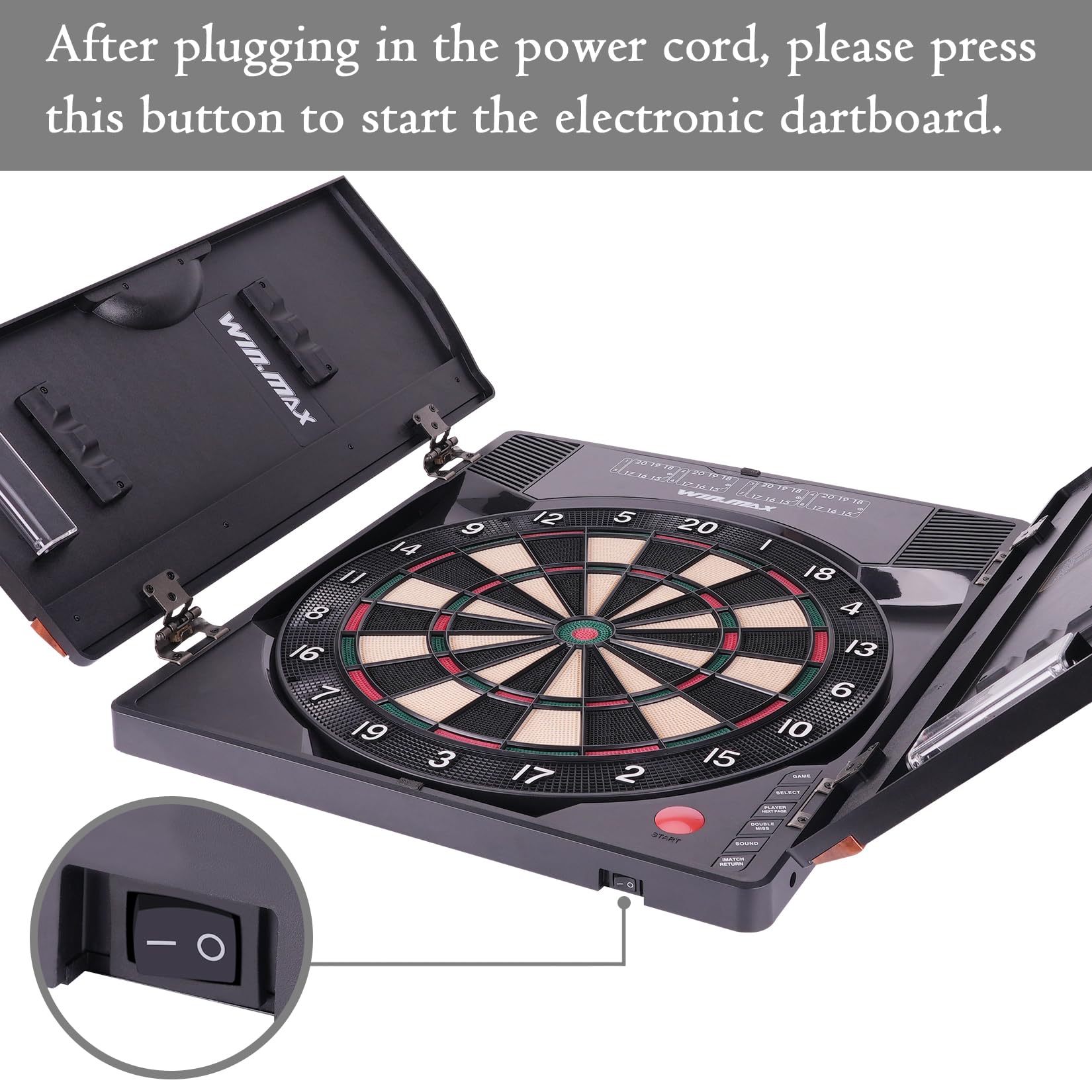 Electronic Dart Board LED Digital Dartboard for Adults with Cabinet & 12 Soft Tip Darts - Perfect for Game Rooms, Bars, and Family Game Nights