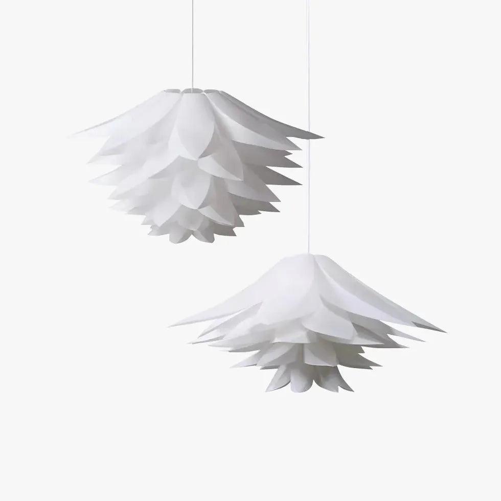 6-Layer Lotus Pendant Light - White Modern Bedroom Ceiling Lamp for Zen Decor, Living Room & Meditation Space