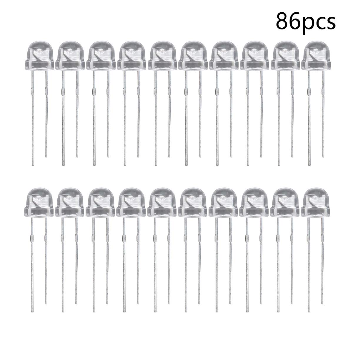 Othmro 86Pcs 5mm Red LED Diodes Bulbs - DIY Christmas Lights, Holiday Decorations, Home Lighting Projects - Perfect for DIY Electronics, Christmas Tree Decor, Party Lights, and Craft Projects