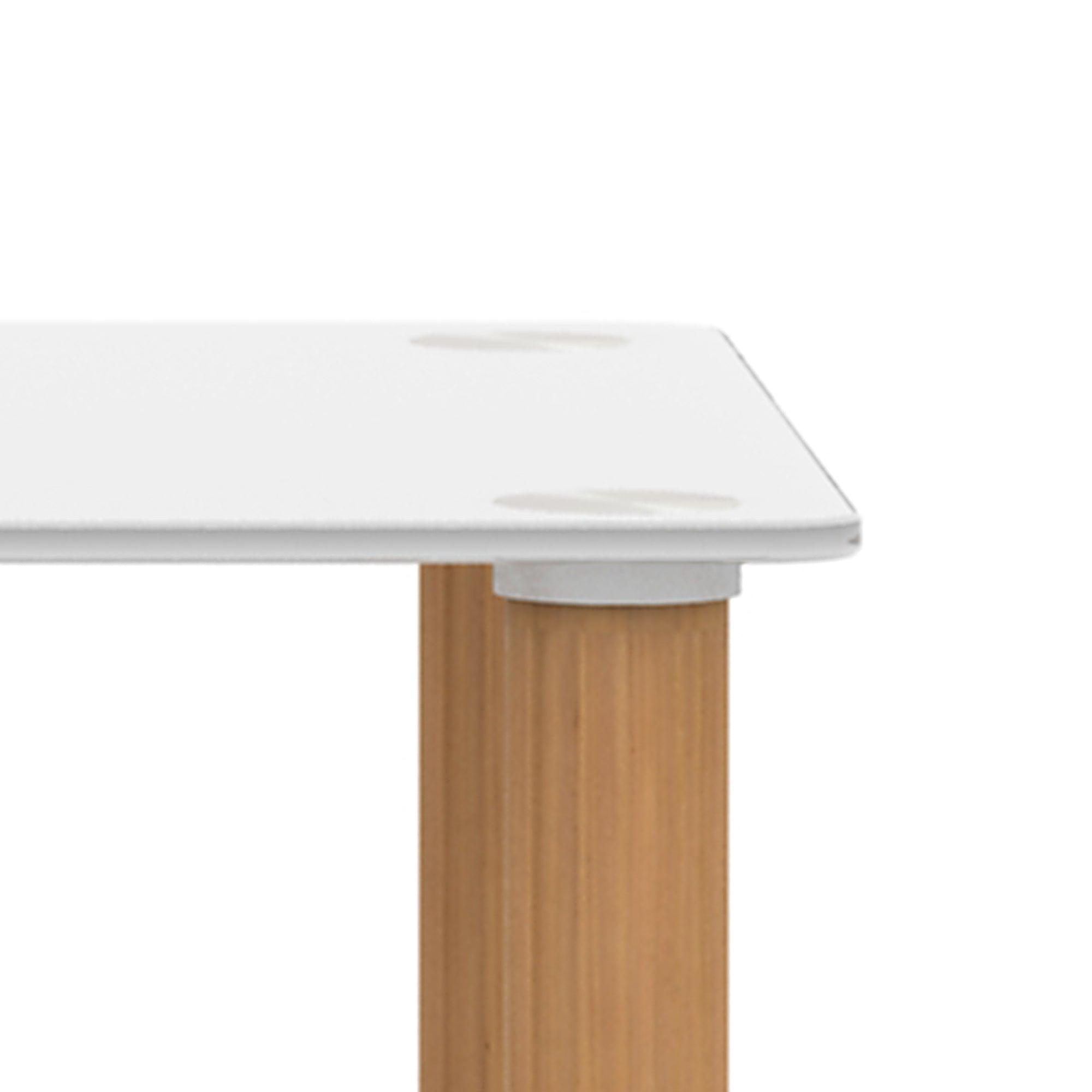Modern White & Oak 2-Tier Side Table with Storage Shelf - Nightstand, End Table, Sofa Table for Living Room, Bedroom, Office - Space-Saving Design