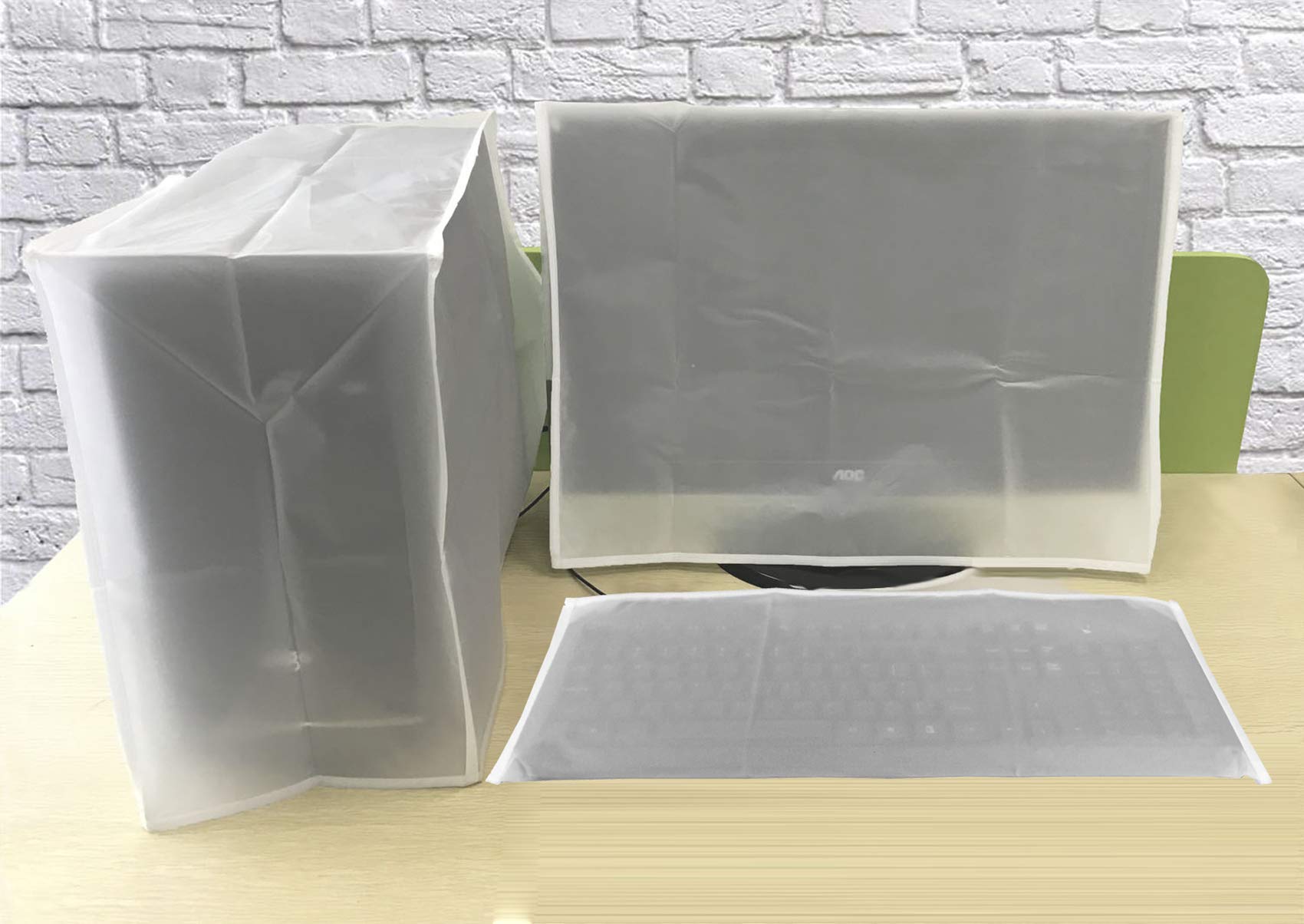 Computer Dust Cover Set - 3-Piece PC Monitor, Keyboard & CPU Tower Protector for 25-27 Inch Screens | Dustproof Desktop Covers for Home & Office Use | Perfect for Workspace Protection & Electronics Maintenance