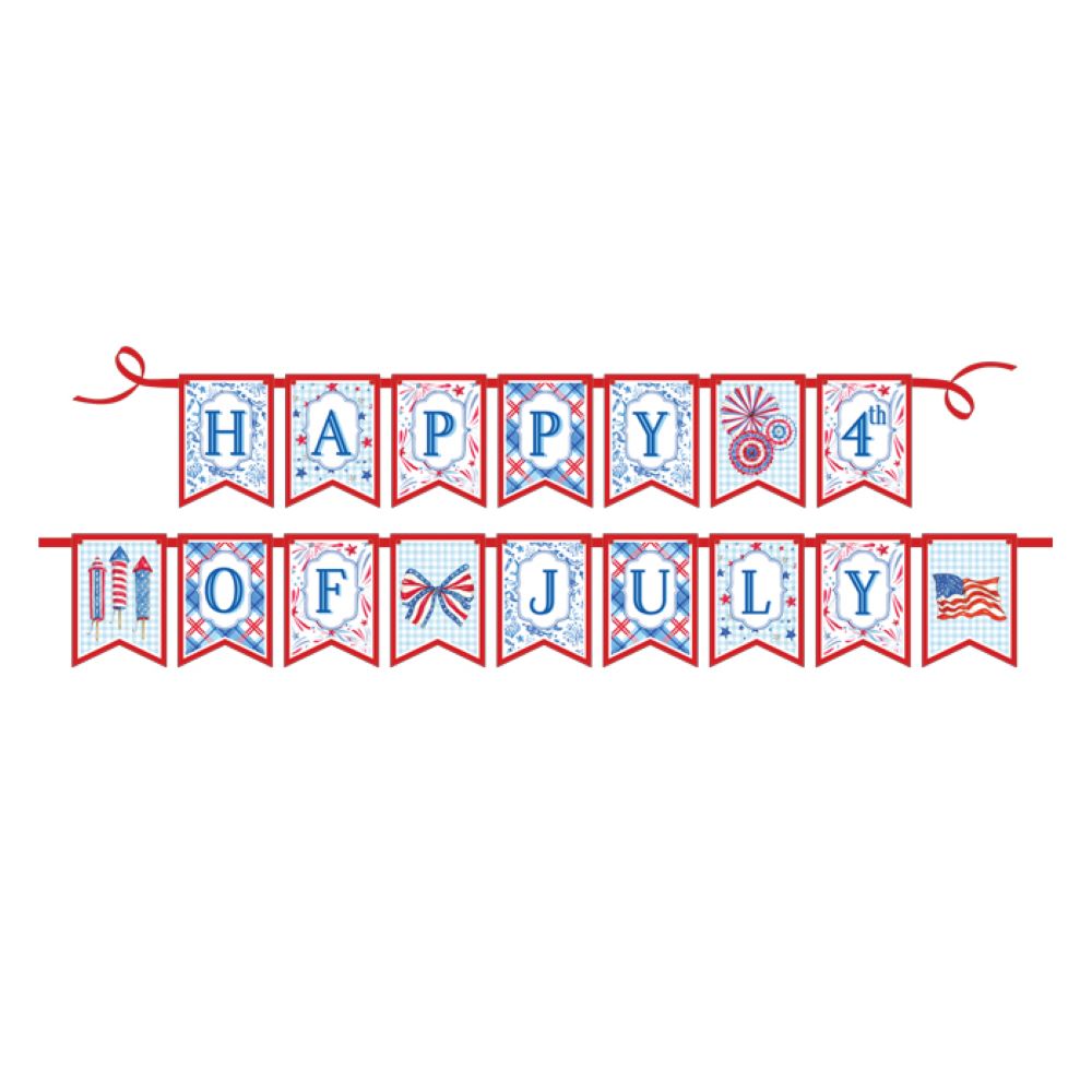 Happy 4th of July Party Banner - Patriotic American Flag Decorations for Independence Day Celebrations, Backyard BBQs, and Festive Home Decor