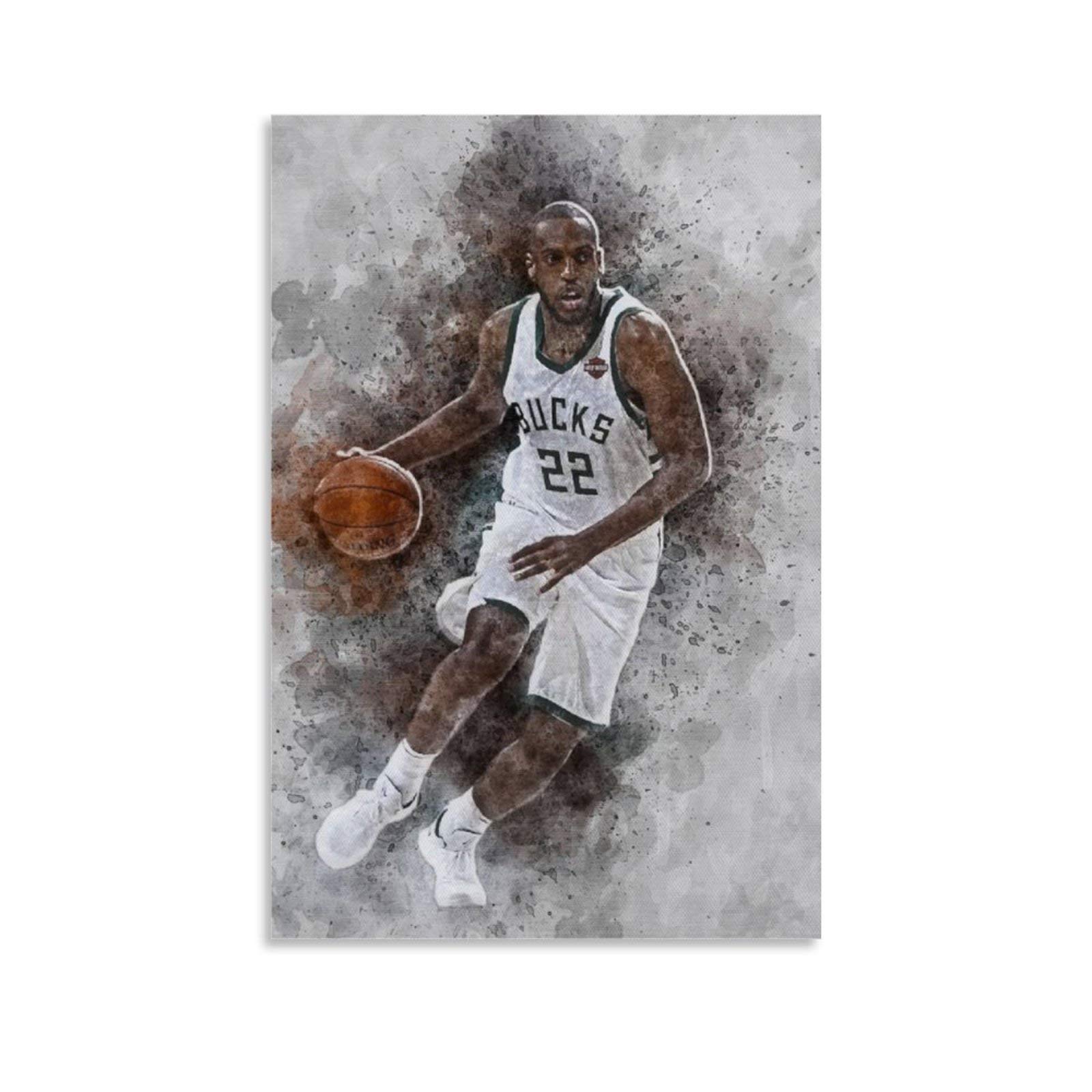 Khris Middleton Basketball Poster - Premium Canvas Wall Art for Fans, 20x30 Inches (50x75cm) - Perfect Gift for Sports Enthusiasts & Home Decor in Living Room, Bedroom, or Game Room