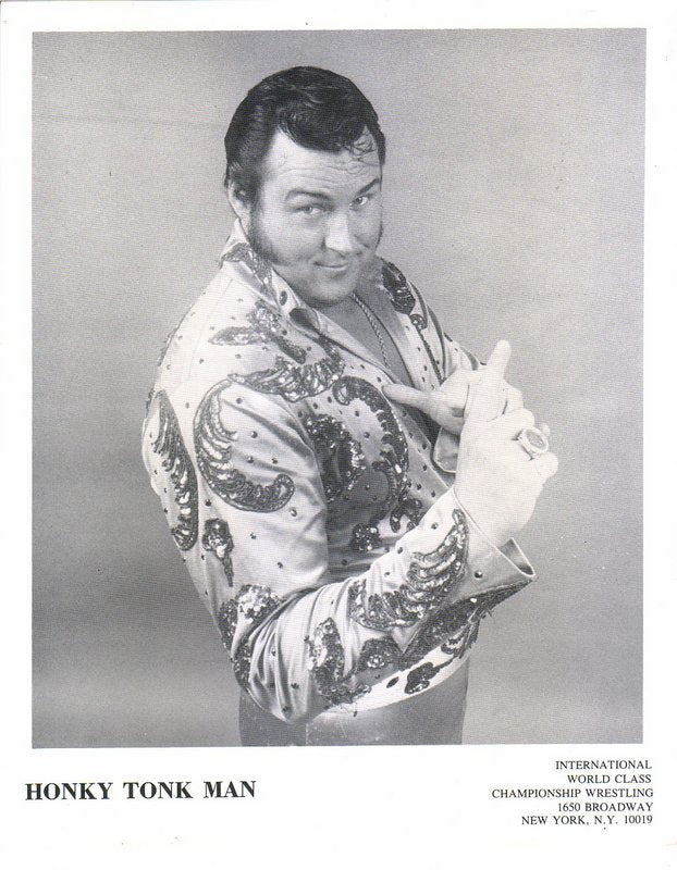 1991 IWCCW Honky Tonk Man Vintage Wrestling Promo Photo - Rare Collectible Memorabilia for Wrestling Fans & Nostalgia Enthusiasts - Perfect for Display, Framing, or Gift Giving