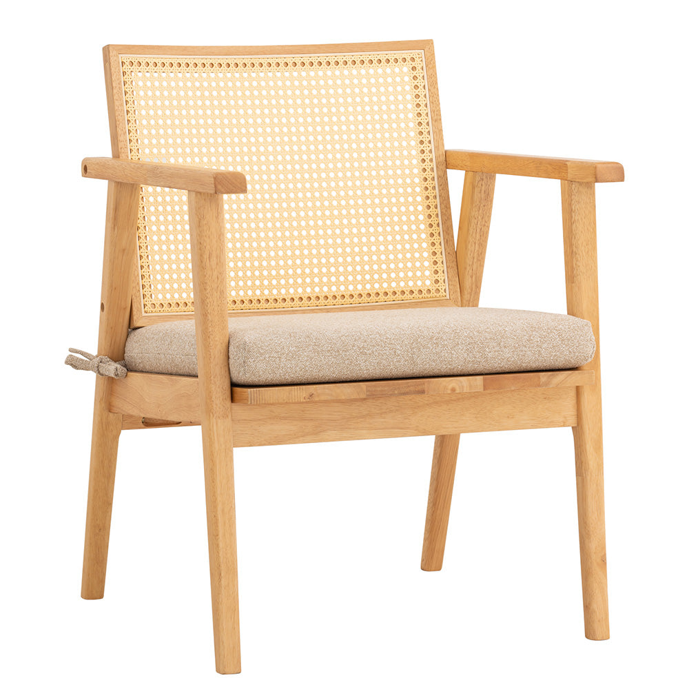 KEKO Modern Lounge Chair - Natural Wood Accent Chair for Living Room, Bedroom & Office - Comfortable Reading Chair with Ergonomic Design for Relaxing & Lounging