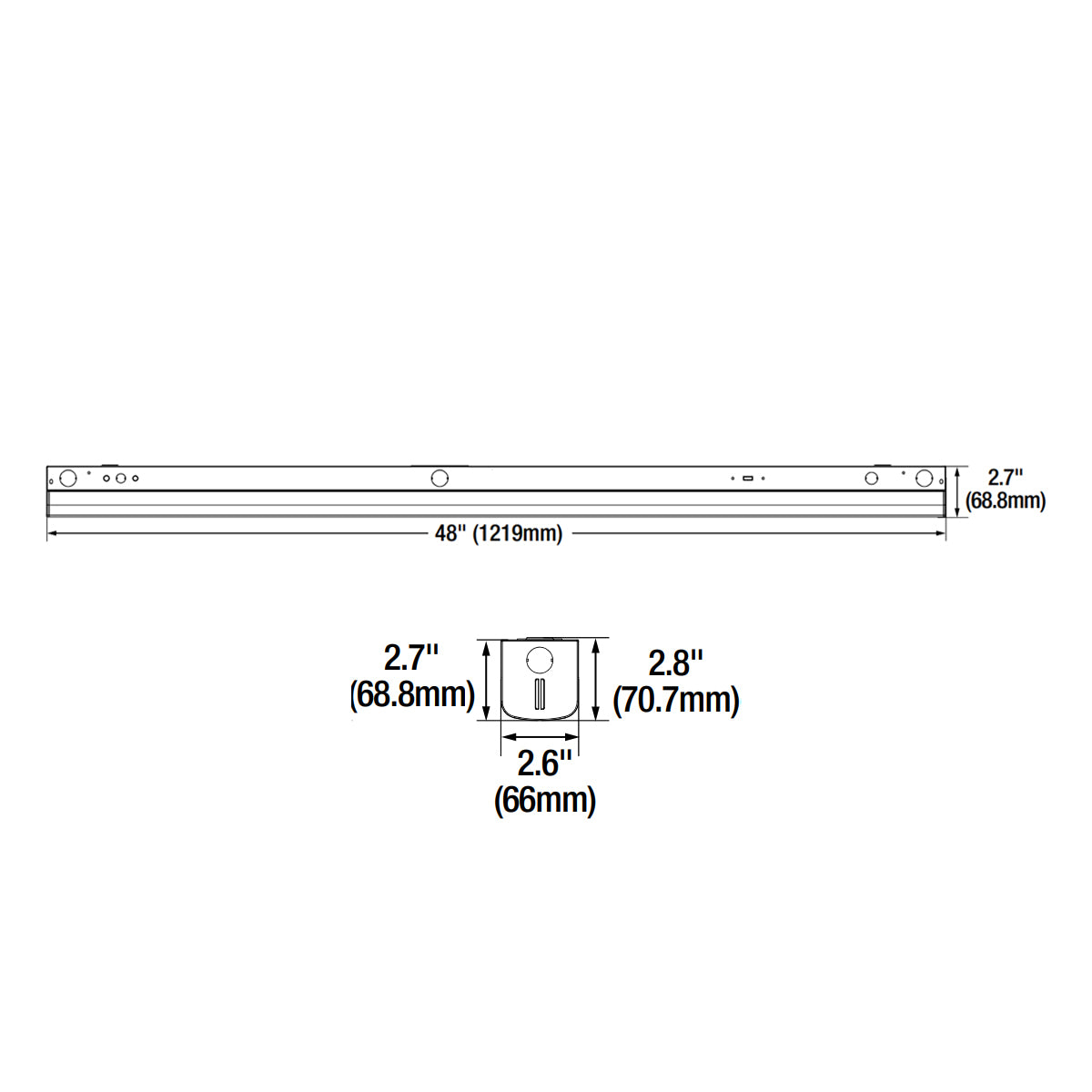 4ft LED Strip Light Fixture - 2860 Lumens, 22W, 5000K Daylight White, 120-277V - Perfect for Under Cabinet Lighting, Garage, Workshop & Commercial Spaces