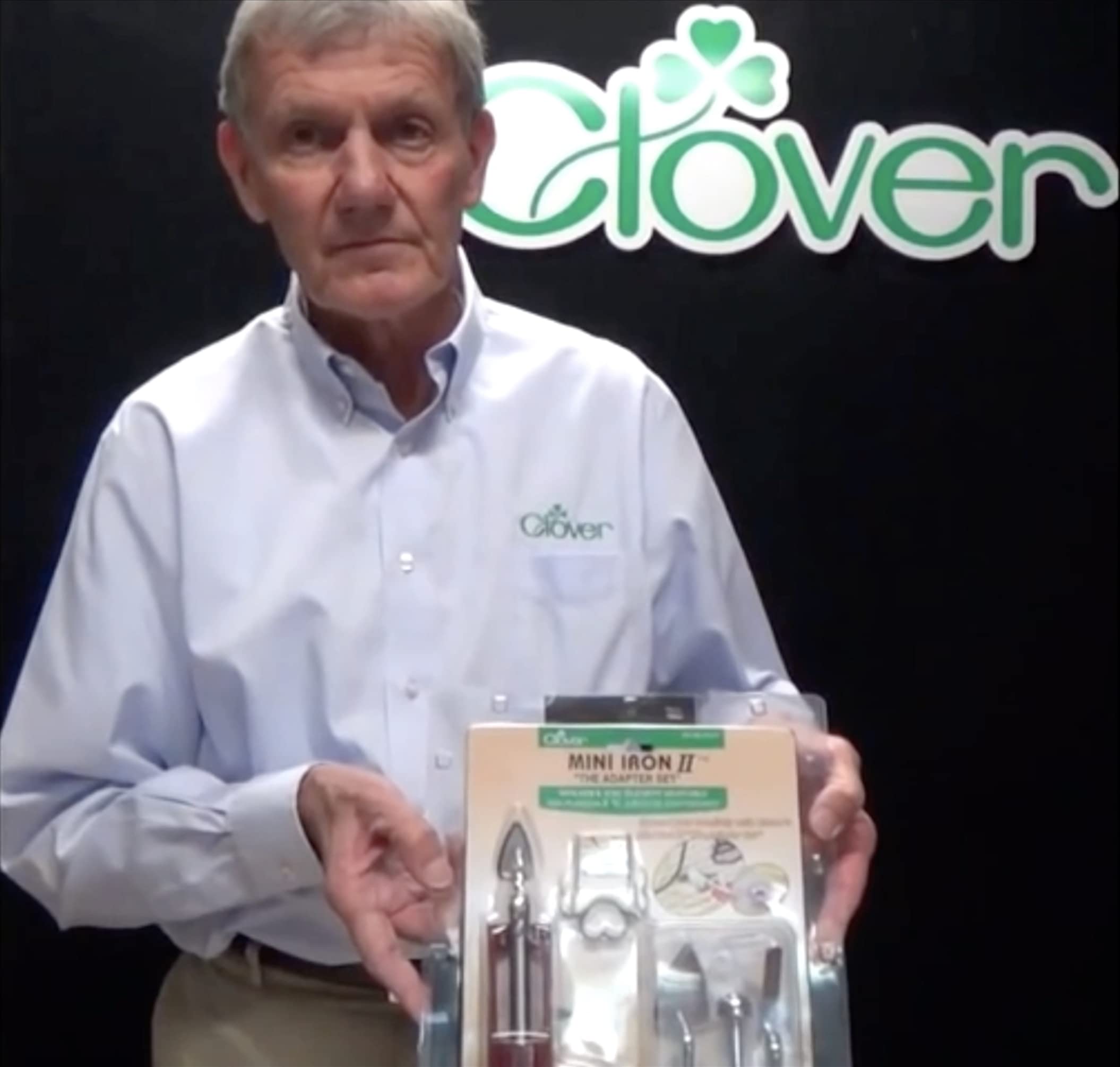 Clover Mini Iron II with Adapter Set - Perfect for Sewing, Quilting & Crafting Projects | Portable Iron for Fabric, DIY Crafts & Home Decor | Model #9101