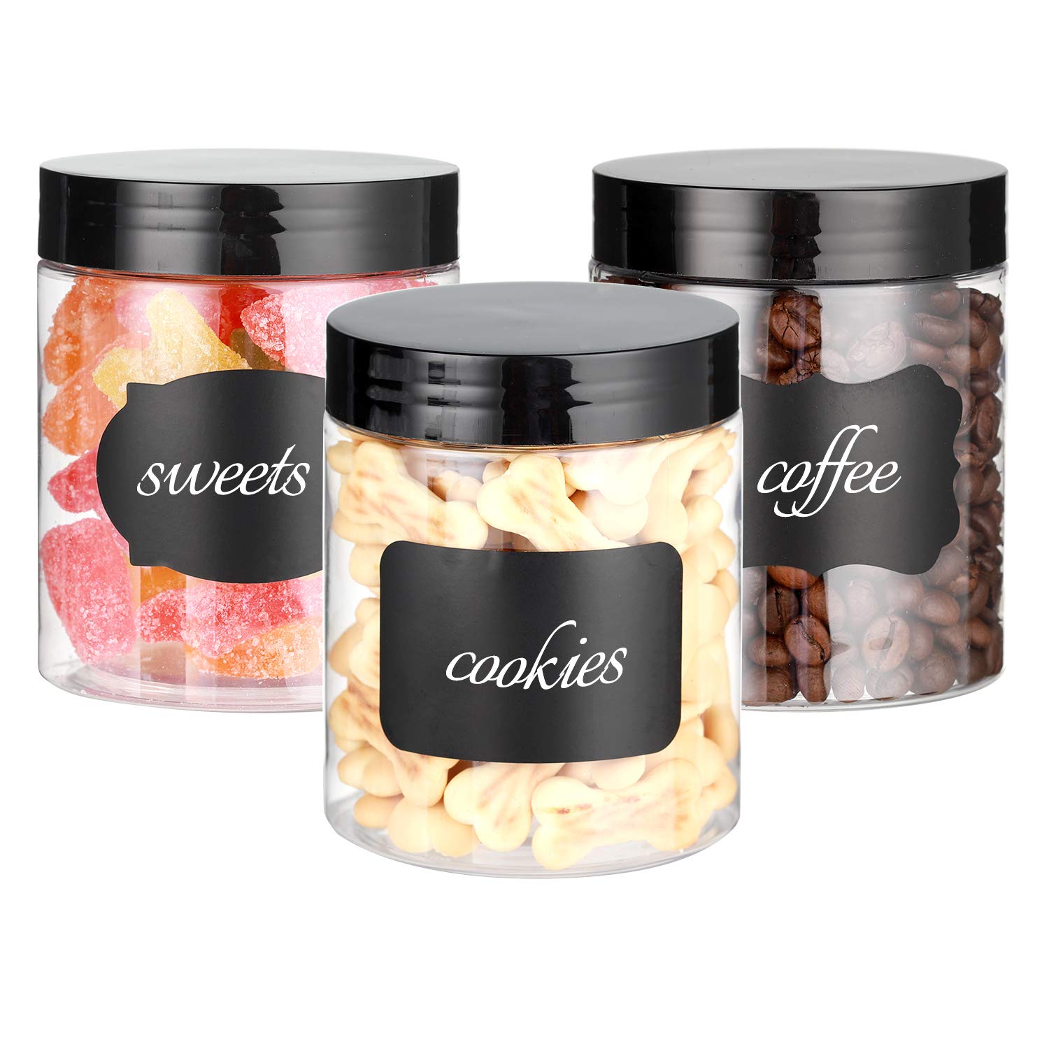 8 OZ Clear Plastic Jars with Airtight Lids - 24 Pack BPA-Free Food Storage Containers for Dry Goods, Spices, Creams & DIY Slime | Kitchen Pantry Organization & Craft Supplies Storage