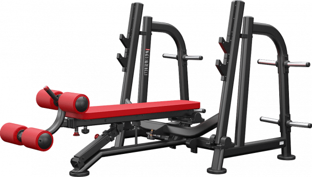 ATLANTIS Olympic Flat & Decline Bench Press with Pivot - Adjustable Weight Bench for Home Gym & Strength Training