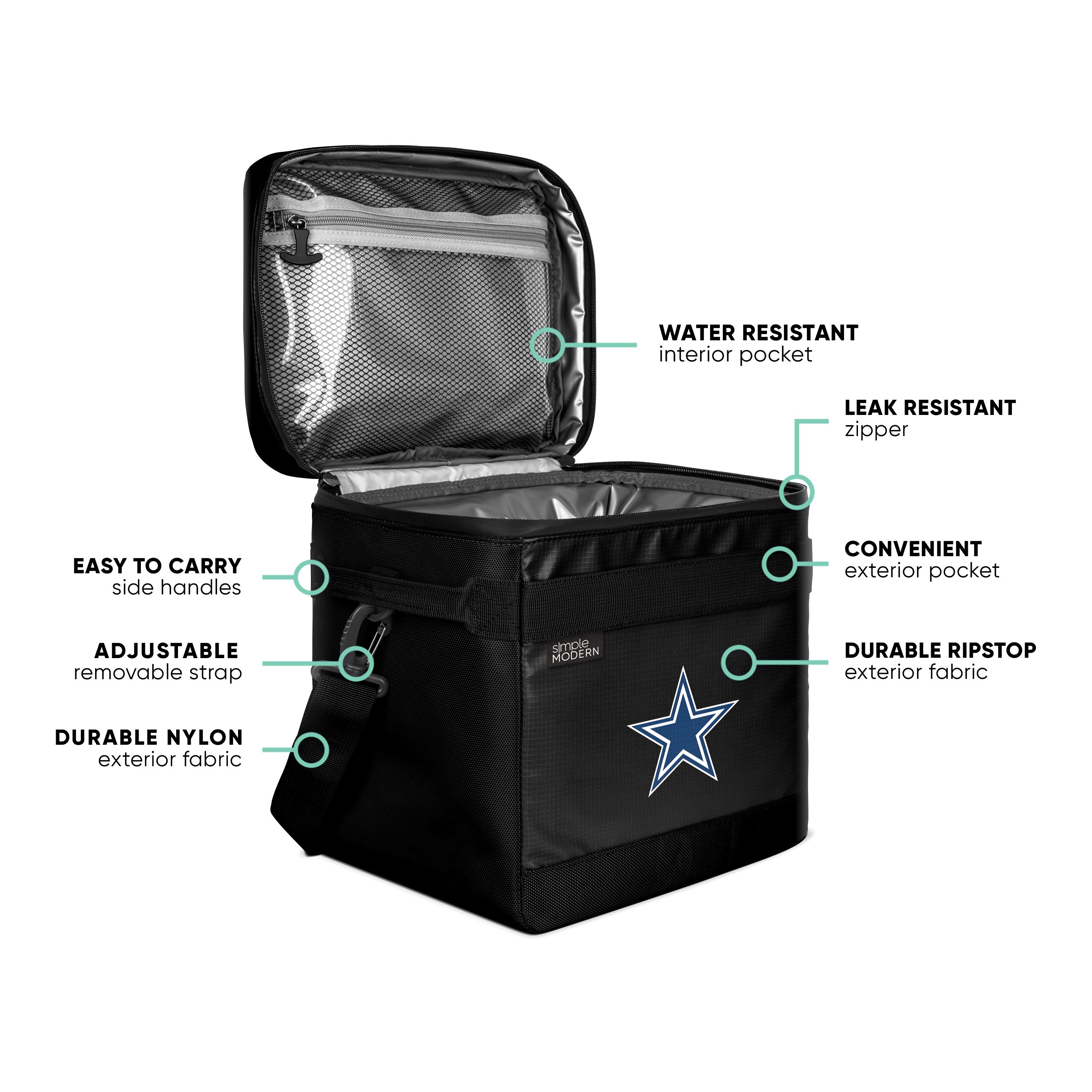 NFL Team Logo 12 Can Soft Cooler - Insulated Portable Cooler Bag for Beer, Drinks & Picnics - Perfect for Tailgating, Beach, Camping & Outdoor Parties